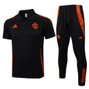 Kit Polo Internacional 2025/26 Preto – Conjunto Casual Torcedor