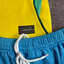 🇧🇷👶 Kit Infantil Brasil 26/27 Amarelo – Camisa + Shorts | Pronta Entrega