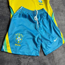 🇧🇷👶 Kit Infantil Brasil 26/27 Amarelo – Camisa + Shorts | Pronta Entrega
