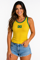 Regata Feminina Ribana Premium Bandeira Brasil 🇧🇷 + Frete Grátis