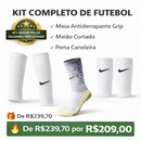Kit Completo de Futebol 3 Itens – Meia Grip + Meião Cortado + Porta Caneleira