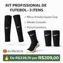 Kit Completo de Futebol 3 Itens – Meia Grip + Meião Cortado + Porta Caneleira