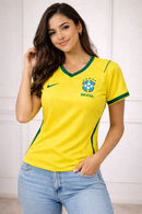 🇧🇷 Camisa Seleção Brasileira 2026 Amarela – BABY LOOK FEMININA | Personalizável