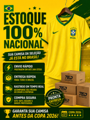 KIT CASAL 2 Camisas Brasil 26/27 Amarela Masculina – Versão Torcedor | Pronta Entrega