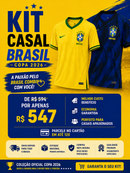 KIT CASAL 2 Camisas Brasil 26/27 Amarela Masculina – Versão Torcedor | Pronta Entrega