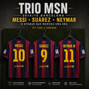 Kit Trio MSN (3 Camisas) | Barcelona 2014/15 | Messi, Suárez e Neymar + Frete Grátis