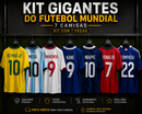 Kit Gigantes do Futebol Mundial (7 Camisas) | Brasil, Argentina, Portugal, França, Inglaterra, Japão e Polônia + Frete Grátis