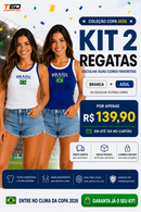 Regata Brasil Feminina Copa 2026 – Ribana Bordada Premium + FRETE GRÁTIS