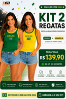 Regata Brasil Feminina Copa 2026 – Ribana Bordada Premium + FRETE GRÁTIS