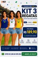 Regata Brasil Feminina Copa 2026 – Ribana Bordada Premium + FRETE GRÁTIS