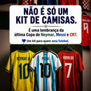 Kit Lendas do Futebol (3 Camisas) | Neymar, Messi e CR7 + Frete Grátis