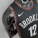 Regata Brooklyn Nets City Jérsei Harris Nº 12 - Torcedor - Masculina - Preta