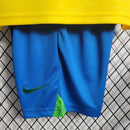 Conjunto Infantil Brasil Oficial Copa do Catar 22/23 - Amarelo + FRETE GRÁTIS