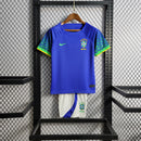 Conjunto Infantil Brasil Oficial Copa do Catar 22/23 - Azul + FRETE GRÁTIS