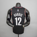 Regata Brooklyn Nets City Jérsei Harris Nº 12 - Torcedor - Masculina - Preta