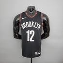 Regata Brooklyn Nets City Jérsei Harris Nº 12 - Torcedor - Masculina - Preta