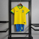 Conjunto Infantil Brasil Oficial Copa do Catar 22/23 - Amarelo + FRETE GRÁTIS