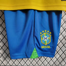 Conjunto Infantil Brasil Oficial Copa do Catar 22/23 - Amarelo + FRETE GRÁTIS